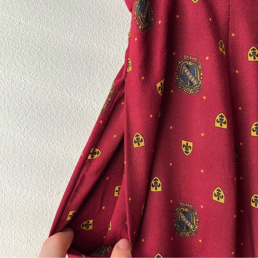 Pendleton Classic Vintage Signature Crest Crown Wrap Maxi Skirt Red Gold 12 - Picture 11 of 14